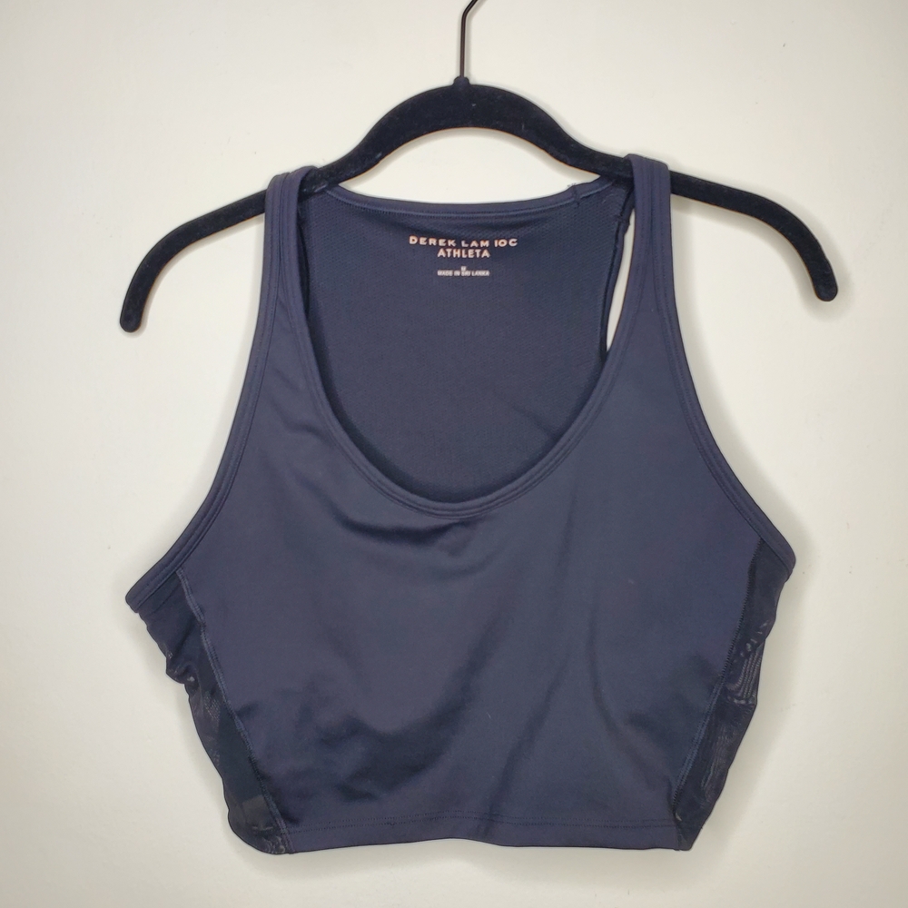 Athleta X Derek Lam 10c Crop Tank Black Sports Bra Size Medium